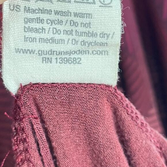 Gudrun Sjoden NWT Sz XS Maroon & Brick Red Striped Geometric Stripe Tunic Dress - Picture 8 of 10